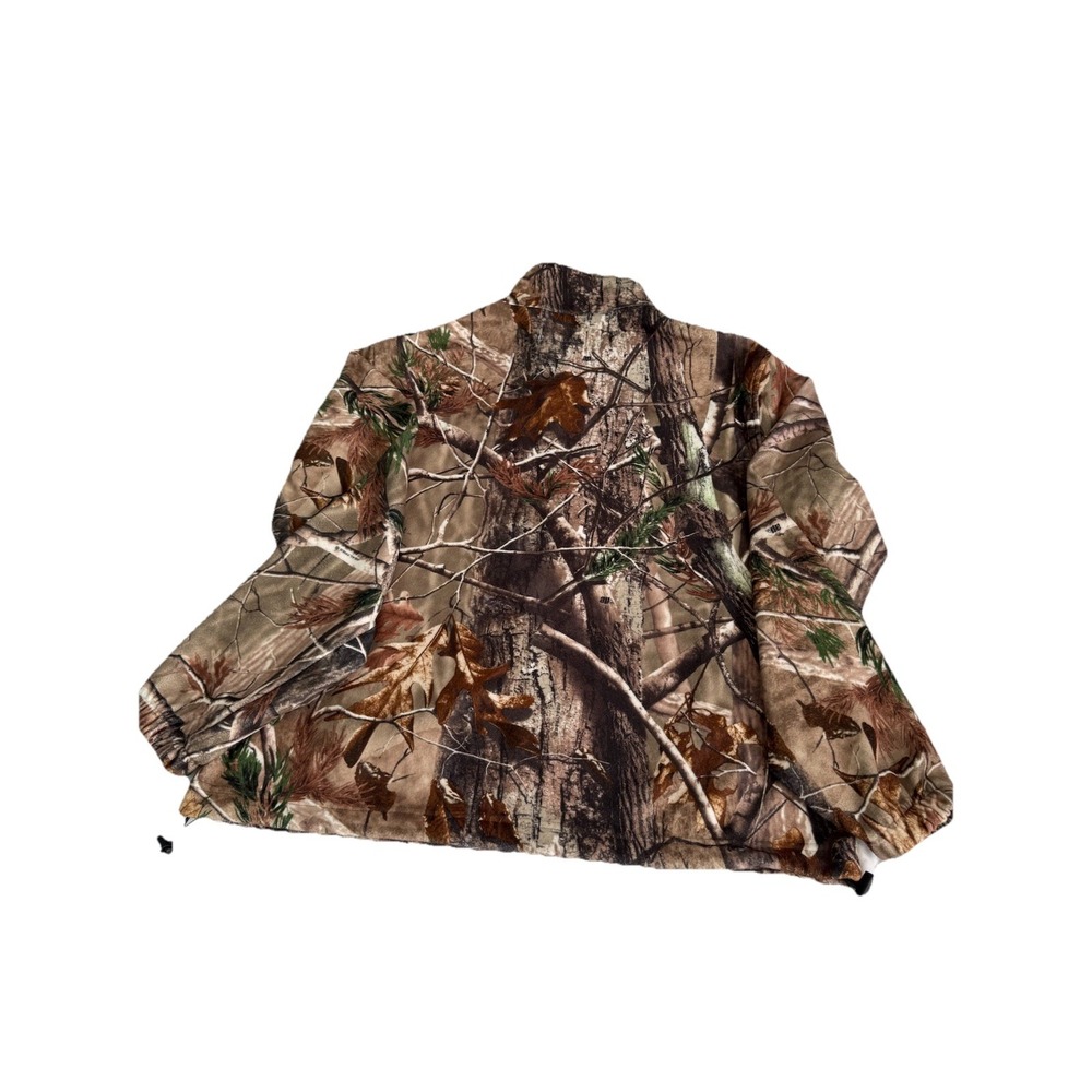 Red Head zip Fleece Real Tree Camo large 2 Zip Pocket Warm Soft‎ Roomy Jacket